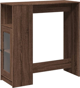 vidaXL - Bartafel - met - rekken - 101x40x103,5 - cm - bewerkt - hout - bruin - eiken