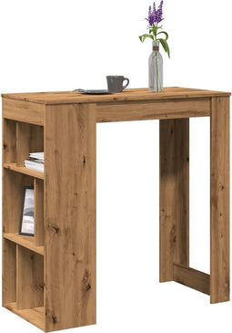 vidaXL - Bartafel - met - rekken - 102x50x103,5 - cm - hout - artisanaal - eikenkleur