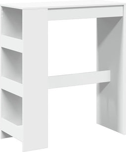 vidaXL - Bartafel - met - rekken - 90x40x103,5 - cm - bewerkt - hout - wit