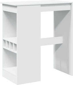 vidaXL - Bartafel - met - rekken - 90x47,5x103,5 - cm - bewerkt - hout - wit