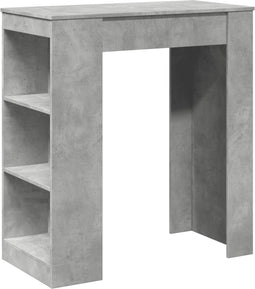 vidaXL - Bartafel - met - rekken - 95x47x103,5 - cm - bewerkt - hout - betongrijs