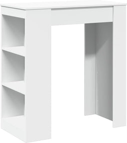 vidaXL - Bartafel - met - rekken - 95x47x103,5 - cm - bewerkt - hout - wit