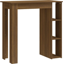vidaXL - Bartafel - met - schap - 102x50x103,5 - cm - bewerkt - hout - bruin - eiken