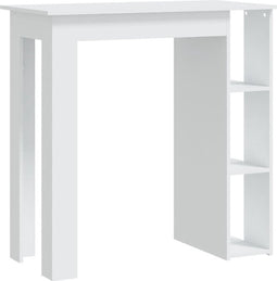 vidaXL - Bartafel - met - schap - 102x50x103,5 - cm - bewerkt - hout - wit