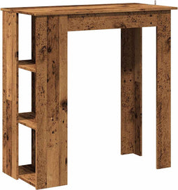 vidaXL - Bartafel - met - schap - 102x50x103,5 - cm - bewerkt - hout - oud - houtkleurig
