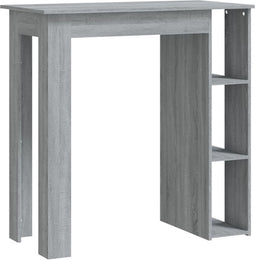 vidaXL - Bartafel - met - schap - 102x50x103,5 - cm - bewerkt - hout - grijs - sonoma