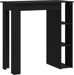 vidaXL - Bartafel - met - schap - 102x50x103,5 - cm - bewerkt - hout - zwart