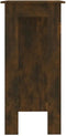 vidaXL - Bartafel - met - schap - 102x50x103,5 - cm - bewerkt - hout - gerookt - eiken