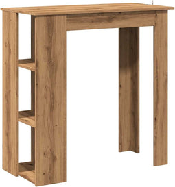 vidaXL - Bartafel - met - schap - 102x50x103,5cm - bewerkt - hout - artisanaal - eiken