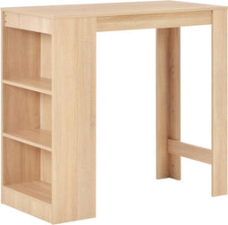 vidaXL - Bartafel - met - schap - 110x50x103 - cm - eikenkleurig