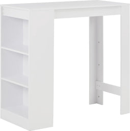 vidaXL - Bartafel - met - schap - 110x50x103 - cm - wit