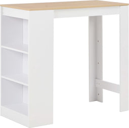 vidaXL - Bartafel - met - schap - 110x50x103 - cm - wit