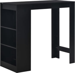 vidaXL - Bartafel - met - schap - 110x50x103 - cm - zwart
