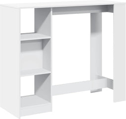 vidaXL - Bartafel - met - schap - 124x46x103,5 - cm - bewerkt - hout - wit