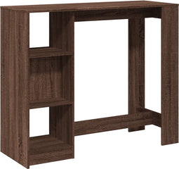 vidaXL - Bartafel - met - schap - 124x46x103,5 - cm - bewerkt - hout - bruin - eiken