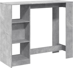 vidaXL - Bartafel - met - schap - 124x46x103,5 - cm - bewerkt - hout - betongrijs