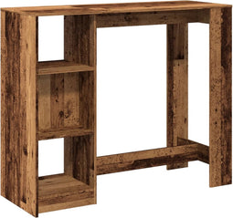 vidaXL - Bartafel - met - schap - 124x46x103,5 - cm - bewerkt - hout - oud - houtkleurig