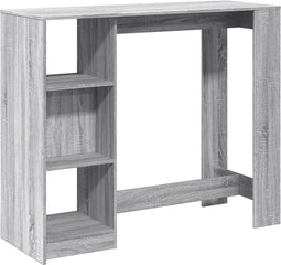 vidaXL - Bartafel - met - schap - 124x46x103,5 - cm - bewerkt - hout - grijs - sonoma