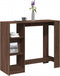 vidaXL - Bartafel - met - schap - 124x46x103,5 - cm - bewerkt - hout - bruin - eiken