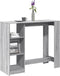 vidaXL - Bartafel - met - schap - 124x46x103,5 - cm - bewerkt - hout - grijs - sonoma