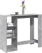 vidaXL - Bartafel - met - schap - 124x46x103,5 - cm - bewerkt - hout - betongrijs