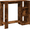 vidaXL - Bartafel - met - schap - 124x46x103,5 - cm - bewerkt - hout - gerookt - eiken