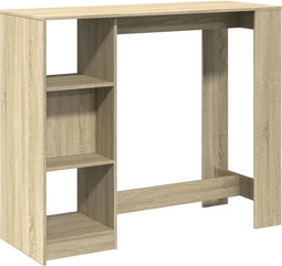 vidaXL - Bartafel - met - schap - 124x46x103,5 - cm - hout - sonoma - eikenkleur