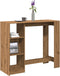 vidaXL - Bartafel - met - schap - 124x46x103,5 - cm - hout - artisanaal - eikenkleurig