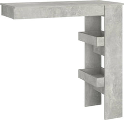 vidaXL - Bartafel - wandgemonteerd - 102x45x103,5 - cm - bewerkt - hout - grijs