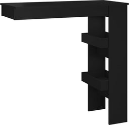 vidaXL - Bartafel - wandgemonteerd - 102x45x103,5 - cm - bewerkt - hout - zwart