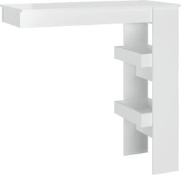 vidaXL - Bartafel - wandgemonteerd - 102x45x103,5 - cm - hout - hoogglans - wit