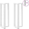 vidaXL - Bartafelpoten - 2 - st - T-vormig - 50x35x(110-111) - cm - staal - wit
