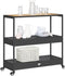 vidaXL - Bartrolley - 3-laags - poly - rattan - en - massief - acaciahout - zwart