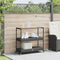 vidaXL - Bartrolley - 3-laags - poly - rattan - en - massief - acaciahout - zwart