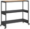 vidaXL - Bartrolley - 3-laags - poly - rattan - en - massief - acaciahout - zwart