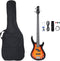 vidaXL - Basgitaar - voor - beginners - elektrisch - met - tas - 4/4 - 46
