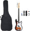 vidaXL - Basgitaar - voor - beginners - elektrisch - met - tas - 4/4 - 46