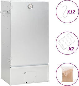 vidaXL BBQ-rookoven met houtsnippers 44,5x29x83 cm staal