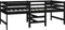 vidaXL - Bed - halfhoog - massief - grenenhout - zwart - 90x200 - cm