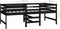 vidaXL - Bed - halfhoog - massief - grenenhout - zwart - 90x200 - cm