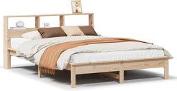vidaXL - Bed - met - boekenkast - zonder - matras - massief - grenenhout - 120x200 - cm