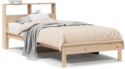 vidaXL - Bed - met - boekenkast - zonder - matras - massief - grenenhout - 90x190 - cm