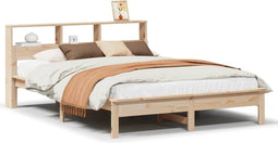 vidaXL - Bed - met - boekenkast - zonder - matras - massief - grenenhout - 120x190 - cm
