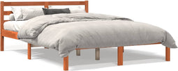 vidaXL - Bed - met - matras - massief - grenenhout - wasbruin - 140x190 - cm