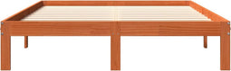vidaXL - Bed - met - matras - massief - grenenhout - wasbruin - 140x190 - cm