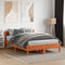 vidaXL - Bed - met - matras - massief - grenenhout - wasbruin - 140x190 - cm