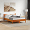 vidaXL - Bed - met - matras - massief - grenenhout - wasbruin - 140x190 - cm