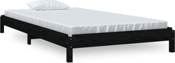 vidaXL - Bed - stapelbaar - 100x200 - cm - massief - grenenhout - zwart