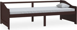 vidaXL - Bedbank - 3-zits - massief - grenenhout - donkerbruin - 90x200 - cm
