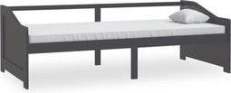 vidaXL - Bedbank - 3-zits - massief - grenenhout - donkergrijs - 90x200 - cm